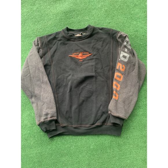 Vintage Harley-Davidson Motorcycles Sweatshirt Mens Medium 2000s Sleeve Hit - Picture 1 of 6